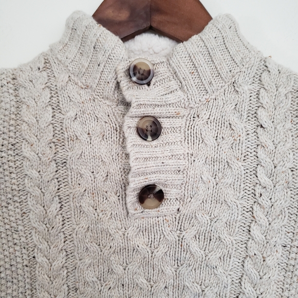 🌞SOLD🌞 Cat & Jack Cable Knit Fisherman Sweater Pullover Size 18 Month Oatmeal - Picture 2 of 10